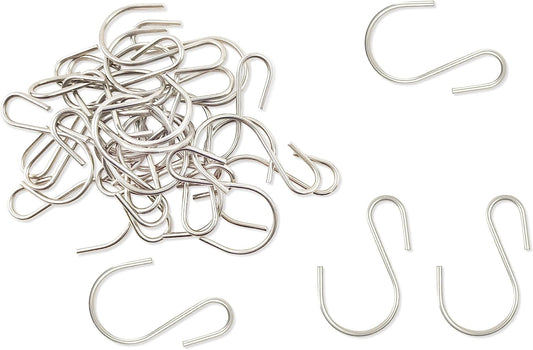 Yikla S Hooks for Hanging Plants, Clothes, S Shaped Hooks Made of Stainless Steel, Heavy Duty S-Hooks, 20 Pack