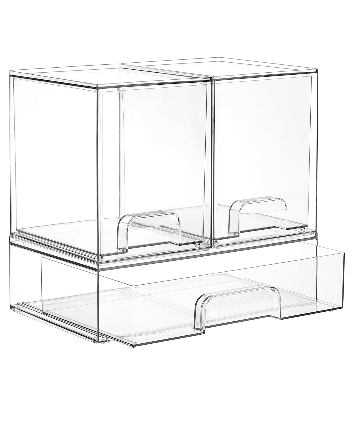 Vtopmart Clear Stackable Storage Drawers Set of 5, Plastic Organizer Bins