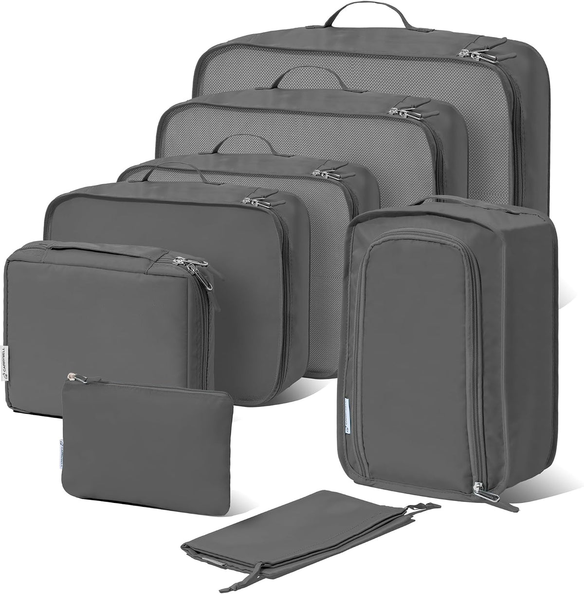 (Not Made In China) 8 Piece Packing Cube Set, Luggage Organizer Bags for Suitcases, Travel Bags, Space Saving Clothes Organizers for Carry On and Checked Luggage