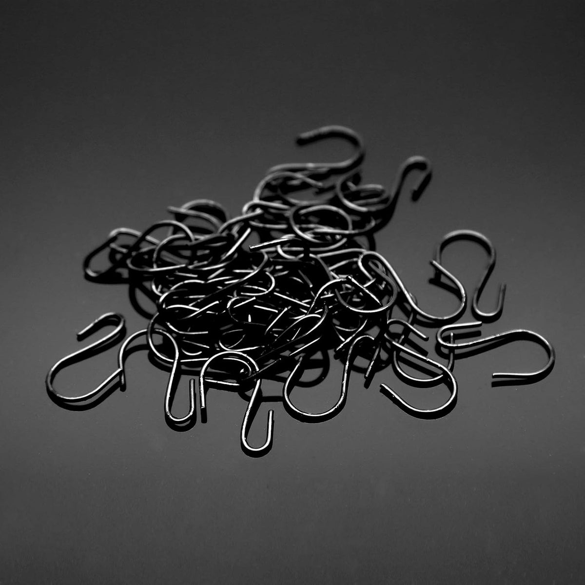 Bonsicoky S Shaped Hooks, 1 Inch, Black, 50PCS