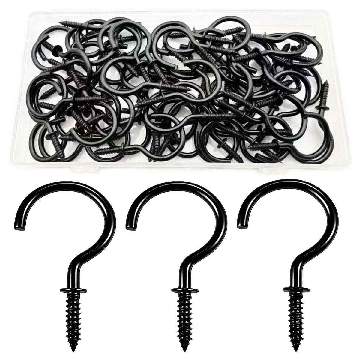 125 PCS 6 Sizes Screw in Hooks,Gold Screw Cup Hooks for Hanging Plants,Decorations,kitchenware and DIY Crafts,(1/2",5/8",3/4",7/8”,1”,1-1/4“)