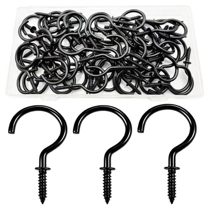 125 PCS 6 Sizes Screw in Hooks,Gold Screw Cup Hooks for Hanging Plants,Decorations,kitchenware and DIY Crafts,(1/2",5/8",3/4",7/8”,1”,1-1/4“)