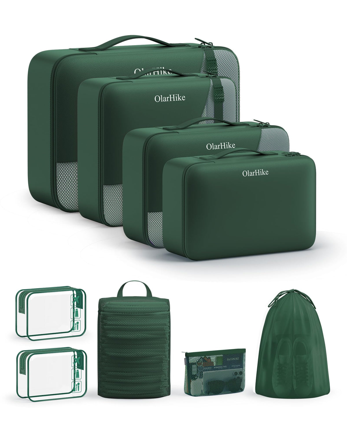 10 Set Packing Cubes for Travel, Gifts for Women Mom,Anti-Tearing Suitcase Organizer for Luggage with Shoe & Hanging Toiletry Bag,OlarHike Vacation Essentials & Accessories for Cruise Ship