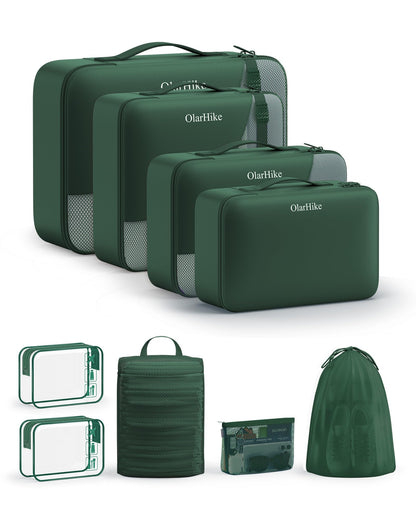 10 Set Packing Cubes for Travel, Gifts for Women Mom,Anti-Tearing Suitcase Organizer for Luggage with Shoe & Hanging Toiletry Bag,OlarHike Vacation Essentials & Accessories for Cruise Ship