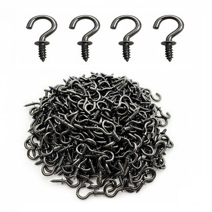 125 PCS 6 Sizes Screw in Hooks,Gold Screw Cup Hooks for Hanging Plants,Decorations,kitchenware and DIY Crafts,(1/2",5/8",3/4",7/8”,1”,1-1/4“)