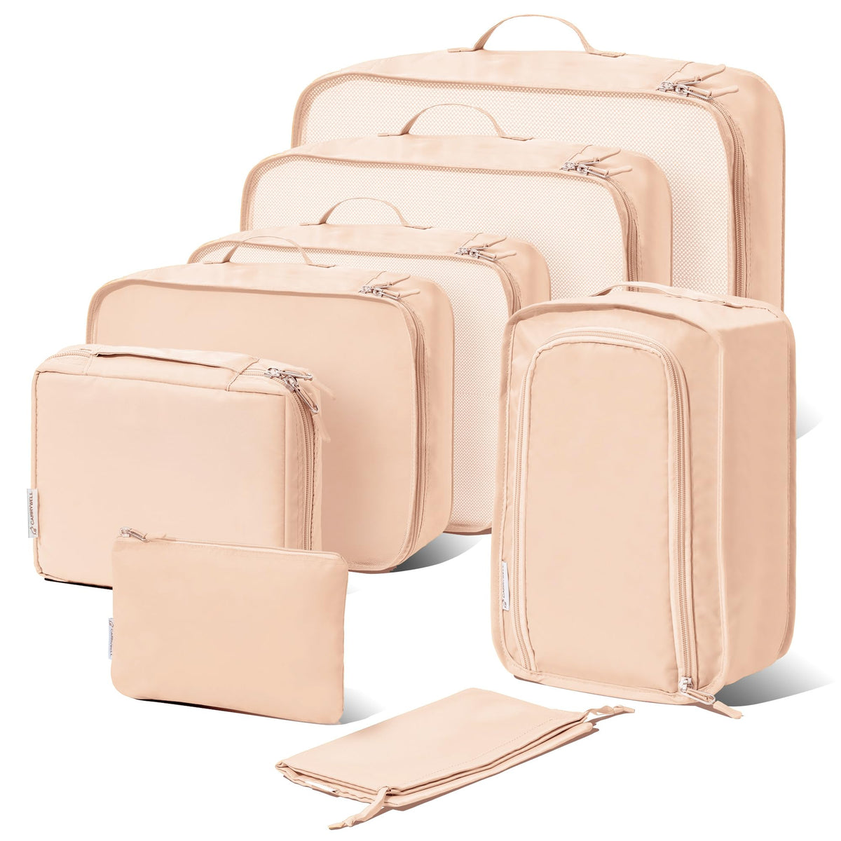 (Not Made In China) 8 Piece Packing Cube Set, Luggage Organizer Bags for Suitcases, Travel Bags, Space Saving Clothes Organizers for Carry On and Checked Luggage