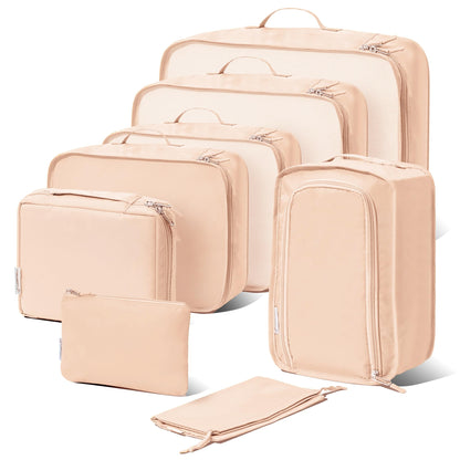 (Not Made In China) 8 Piece Packing Cube Set, Luggage Organizer Bags for Suitcases, Travel Bags, Space Saving Clothes Organizers for Carry On and Checked Luggage
