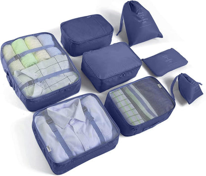 LANSKLBD 6/8 Set Packing Cubes for Suitcases Travel Luggage Packing Organizers,Travel Accessories Essentials Luggage Organizer with Shoe/Tioletry/Laundry Bag (Beige, 8 set)