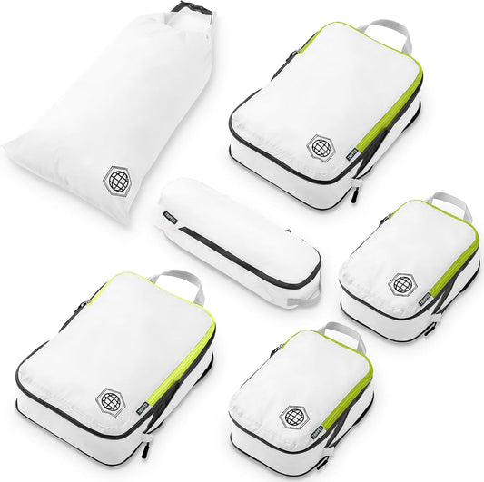 TRIPPED Travel Gear Compression Packing Cubes for Carry-On Travel 6-Pack