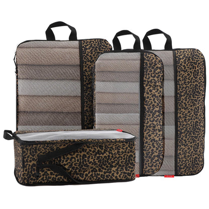 U+U 10 Set Compression Packing Cubes, Travel Organizers (Polka Dot)