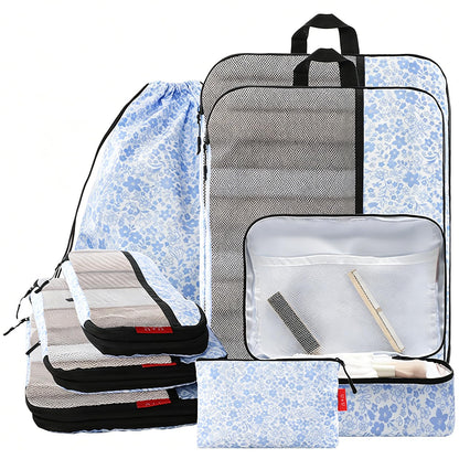U+U 10 Set Compression Packing Cubes, Travel Organizers (Polka Dot)