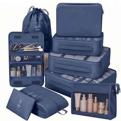 8 Set Packing Cubes for Travel, Suitcase Organizer Bags for Luggage (Cream)