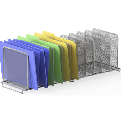 Simple Houseware Expandable 5 Section Upright File Sorter Organizer, Black
