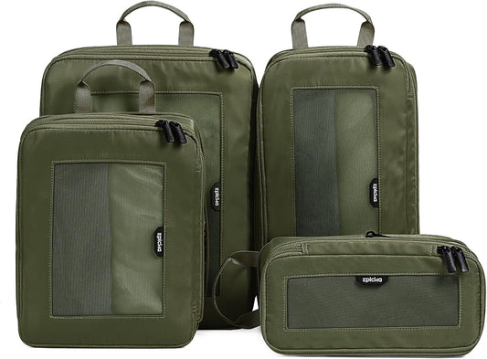 EPICKA TripCozy Compression Packing Cubes, 4 Set, Olive Green