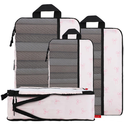 U+U 10 Set Compression Packing Cubes, Travel Organizers (Polka Dot)