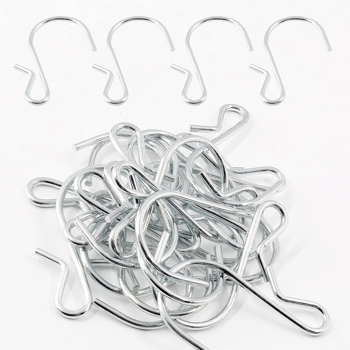 Bonsicoky S Shaped Hooks, 1 Inch, Black, 50PCS
