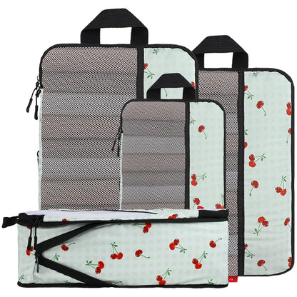 U+U 10 Set Compression Packing Cubes, Travel Organizers (Polka Dot)
