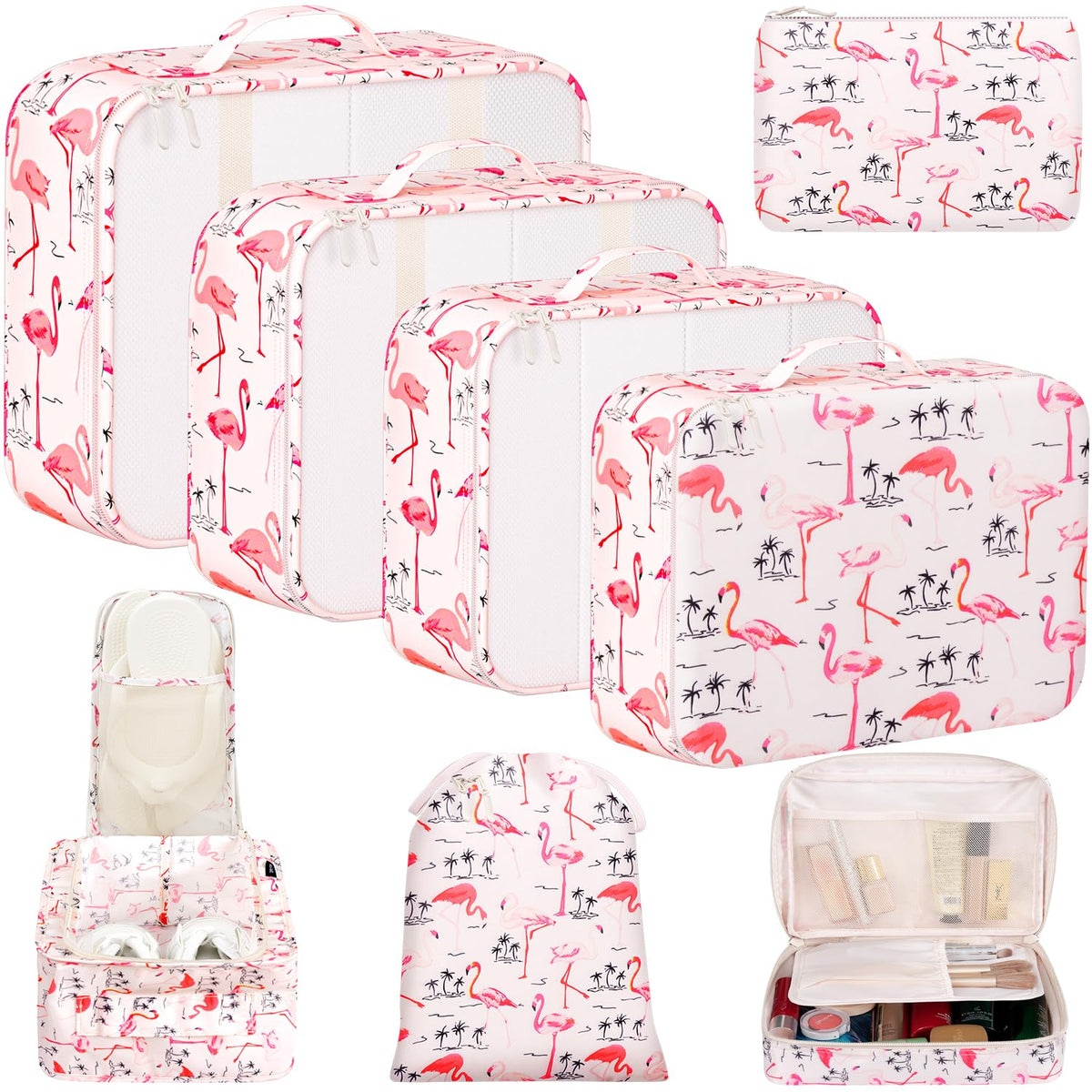 BAGAIL 8 Set Packing Cubes Luggage Packing Organizers for Travel Accessories-Matcha Green