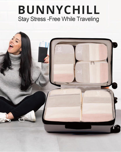 6/8 Set Space Saving Compression Packing Cubes Lightweight Packing Cube