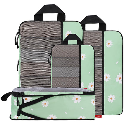 U+U 10 Set Compression Packing Cubes, Travel Organizers (Polka Dot)