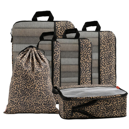 U+U 10 Set Compression Packing Cubes, Travel Organizers (Polka Dot)