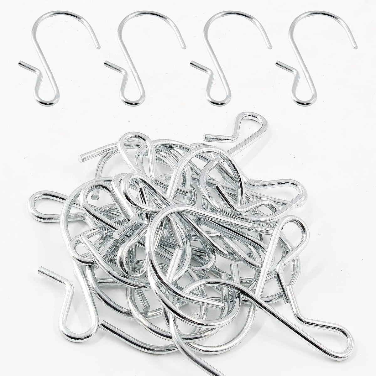 Bonsicoky S Shaped Hooks, 1 Inch, Black, 50PCS