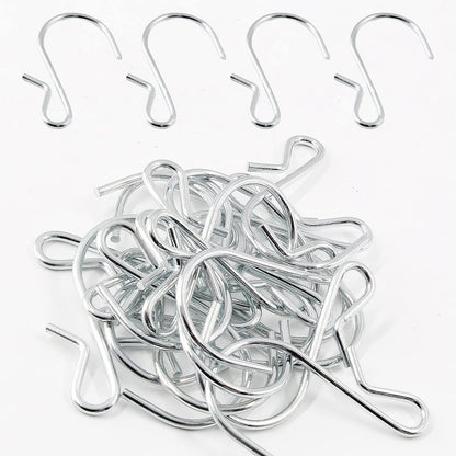 Bonsicoky S Shaped Hooks, 1 Inch, Black, 50PCS