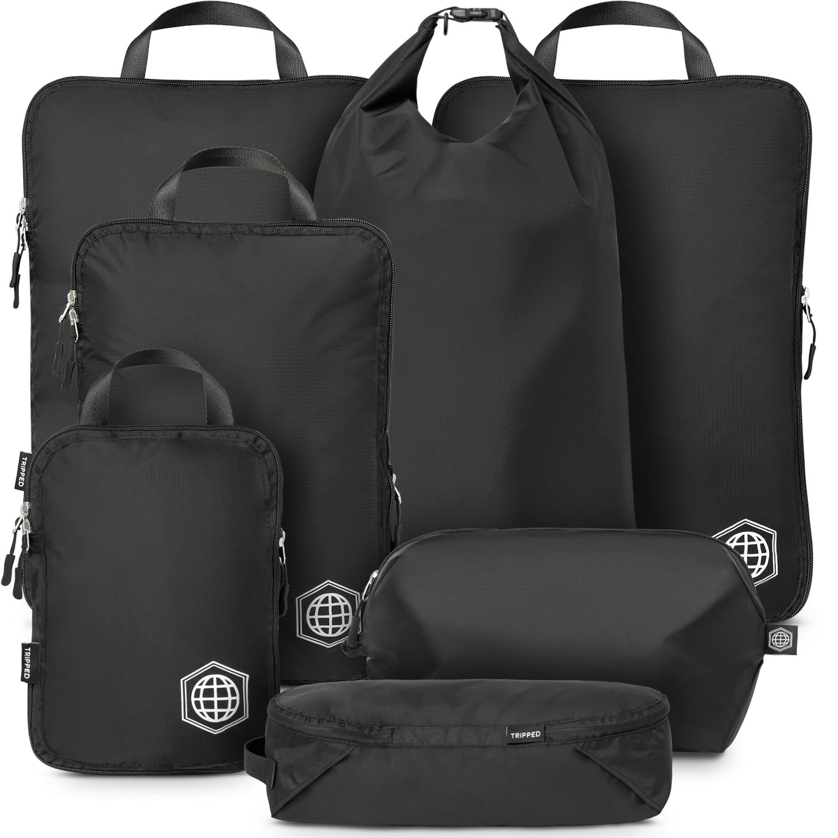 TRIPPED Travel Gear Large Compression Packing Cubes 7-Piece Set for Travel