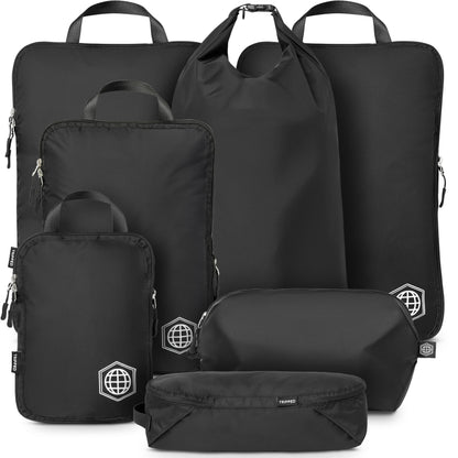 TRIPPED Travel Gear Large Compression Packing Cubes 7-Piece Set for Travel