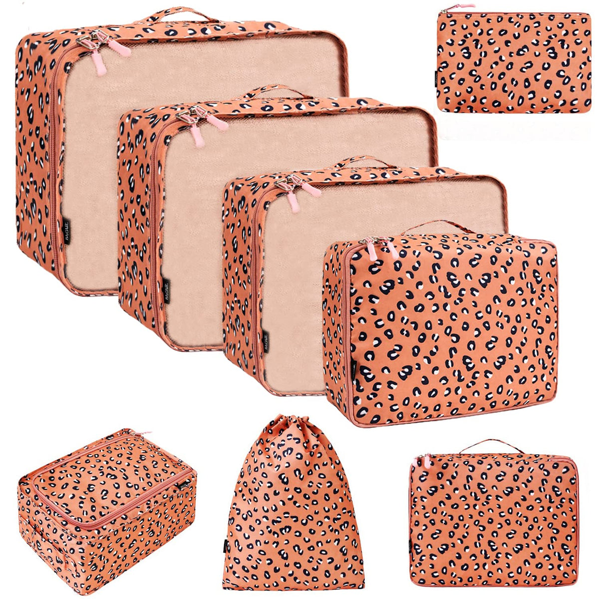 BAGAIL 8 Set Packing Cubes Luggage Packing Organizers for Travel Accessories-Matcha Green