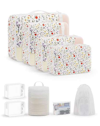 10 Set Packing Cubes for Travel, Gifts for Women Mom,Anti-Tearing Suitcase Organizer for Luggage with Shoe & Hanging Toiletry Bag,OlarHike Vacation Essentials & Accessories for Cruise Ship