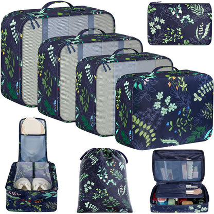 BAGAIL 8 Set Packing Cubes Luggage Packing Organizers for Travel Accessories-Matcha Green