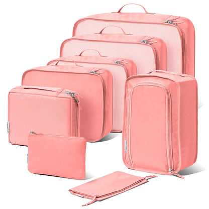 (Not Made In China) 8 Piece Packing Cube Set, Luggage Organizer Bags for Suitcases, Travel Bags, Space Saving Clothes Organizers for Carry On and Checked Luggage