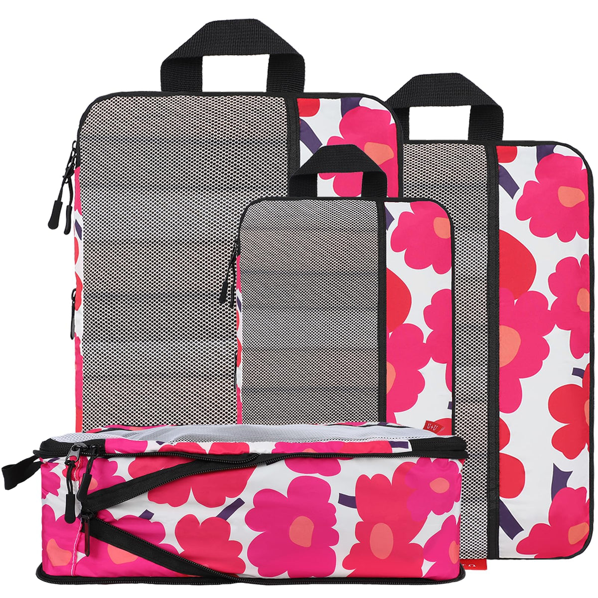 U+U 10 Set Compression Packing Cubes, Travel Organizers (Polka Dot)