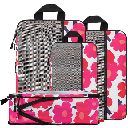 U+U 10 Set Compression Packing Cubes, Travel Organizers (Polka Dot)