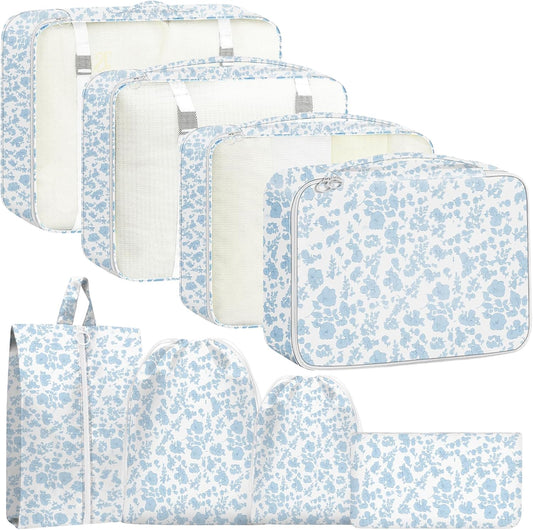 Packing Cubes for Travel - 8 Set Luggage Organizer Bags for Family, Mesh Breathable Packing Cubes for Suitcases Durable Travel Essentials Bags Set