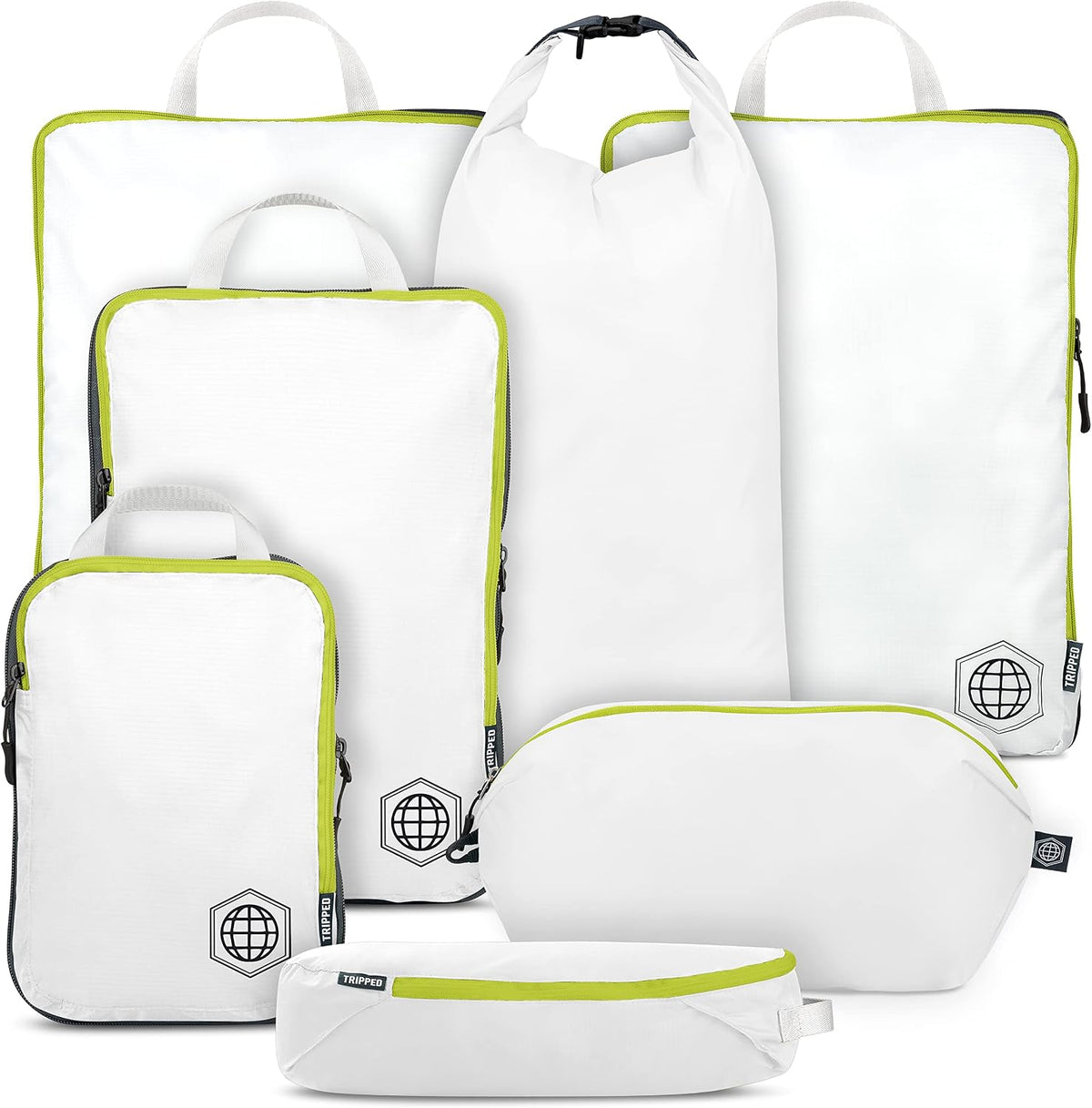 TRIPPED Travel Gear Large Compression Packing Cubes 7-Piece Set for Travel
