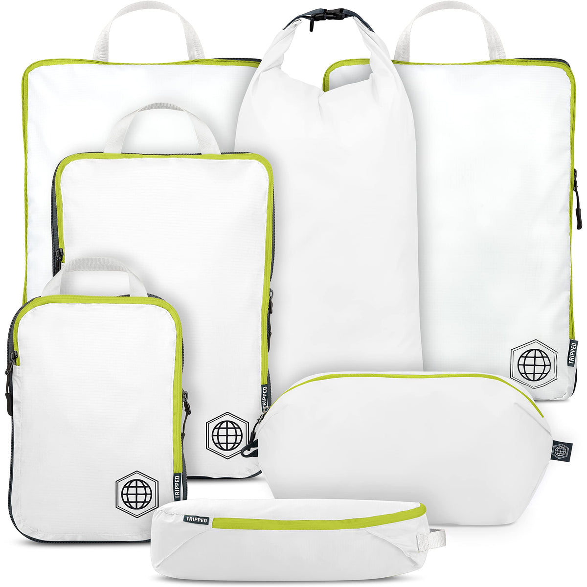 TRIPPED Travel Gear Large Compression Packing Cubes 7-Piece Set for Travel
