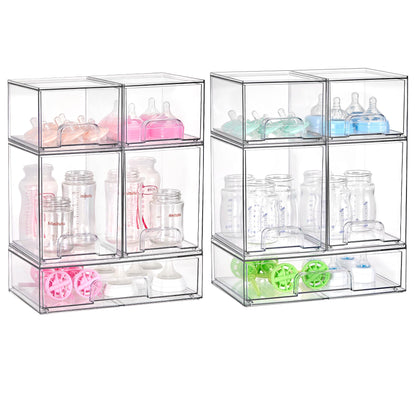 Vtopmart Clear Stackable Storage Drawers Set of 5, Plastic Organizer Bins