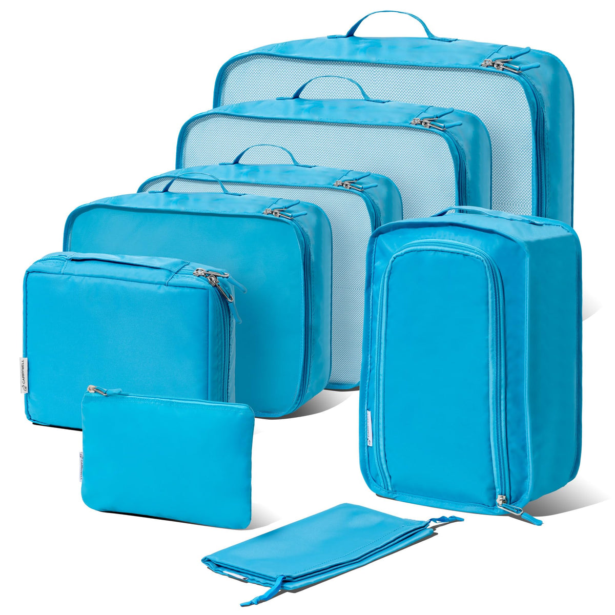 (Not Made In China) 8 Piece Packing Cube Set, Luggage Organizer Bags for Suitcases, Travel Bags, Space Saving Clothes Organizers for Carry On and Checked Luggage