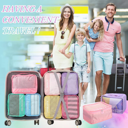 15 Pcs Day of Week Packing Cubes Travel Kids, 12x9x5inch, Macaron