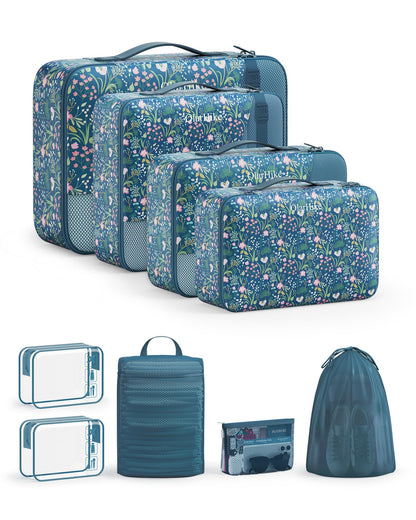 10 Set Packing Cubes for Travel, Gifts for Women Mom,Anti-Tearing Suitcase Organizer for Luggage with Shoe & Hanging Toiletry Bag,OlarHike Vacation Essentials & Accessories for Cruise Ship