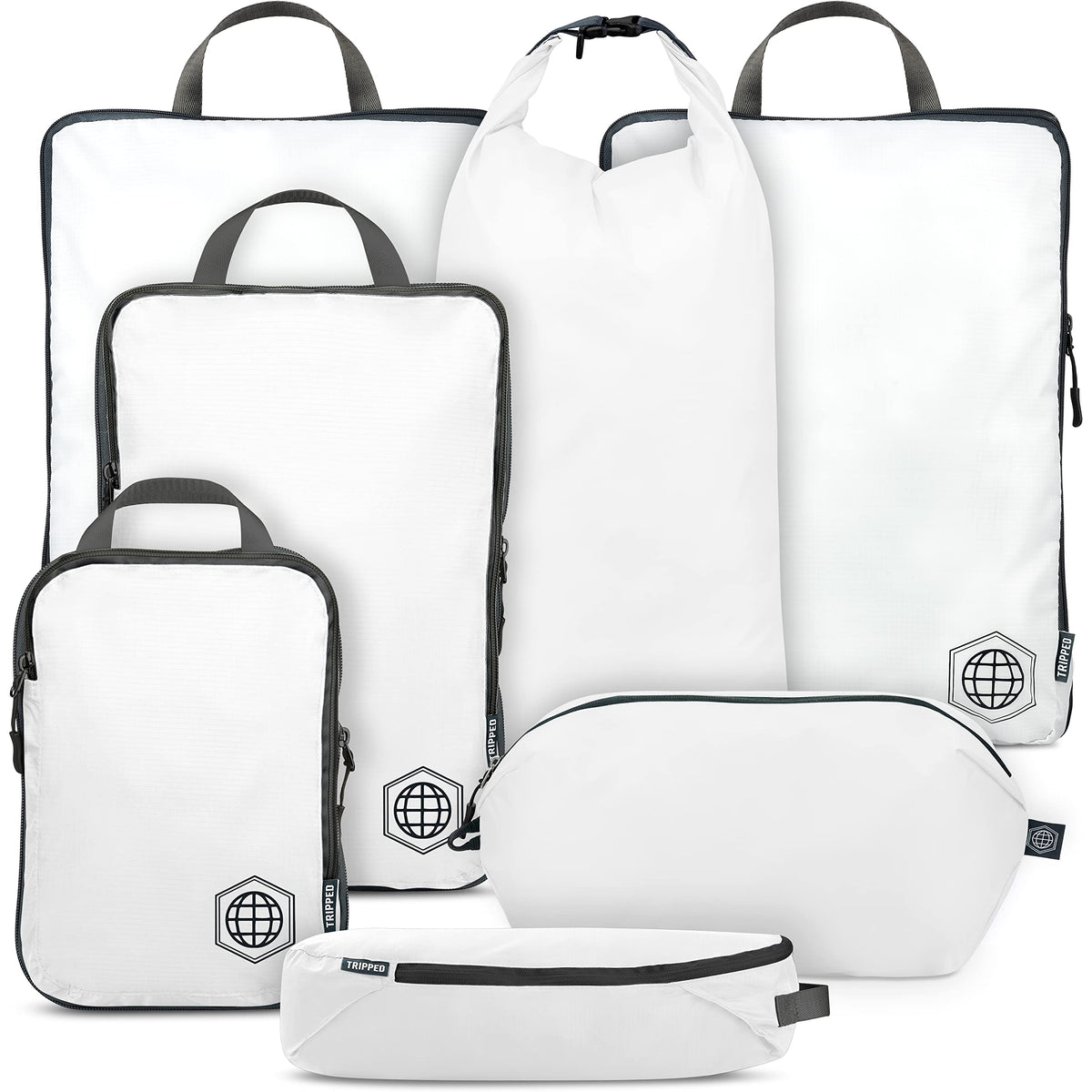 TRIPPED Travel Gear Large Compression Packing Cubes 7-Piece Set for Travel