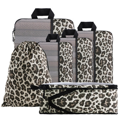 U+U 10 Set Compression Packing Cubes, Travel Organizers (Polka Dot)