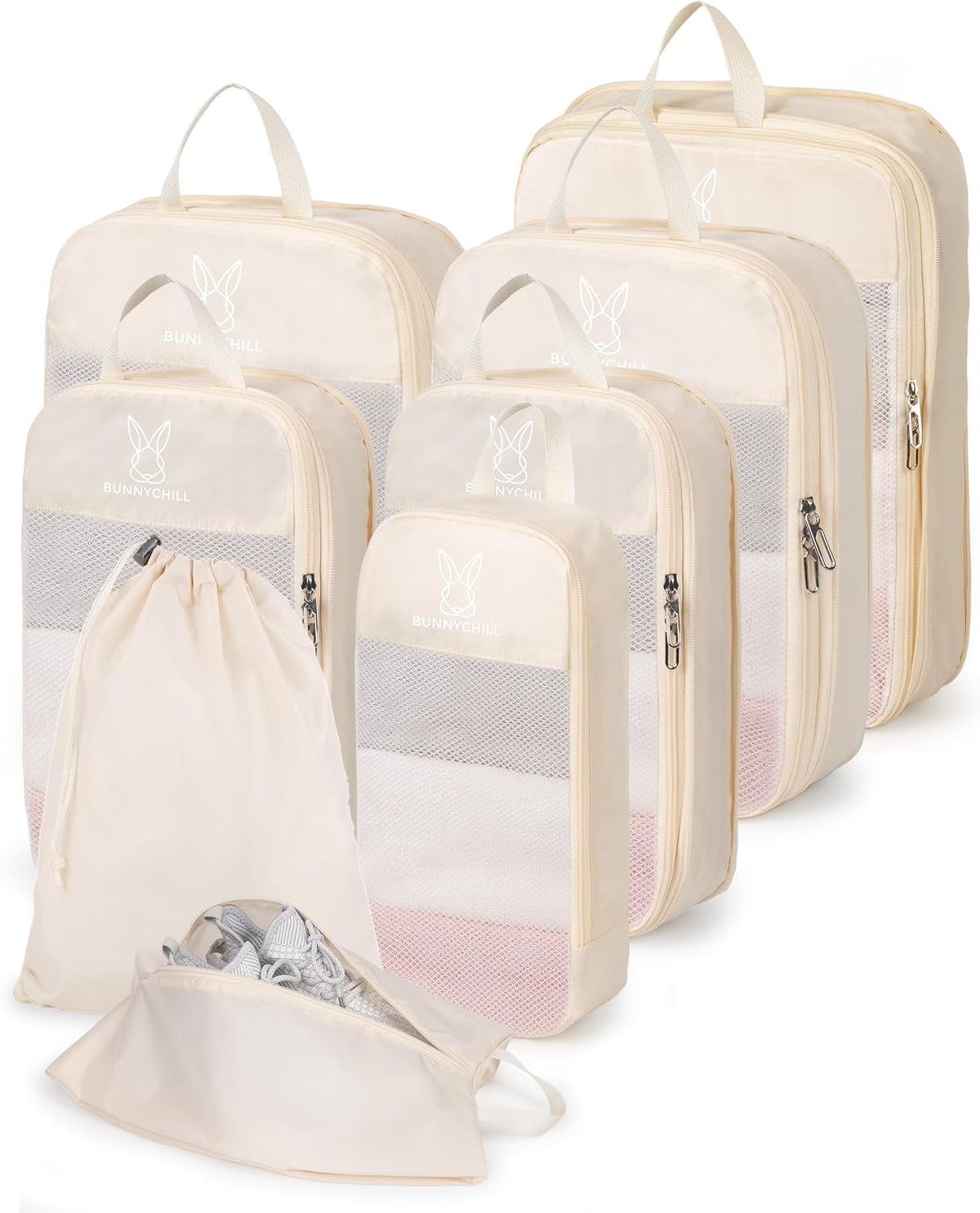 6/8 Set Space Saving Compression Packing Cubes Lightweight Packing Cube