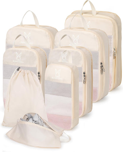 6/8 Set Space Saving Compression Packing Cubes Lightweight Packing Cube