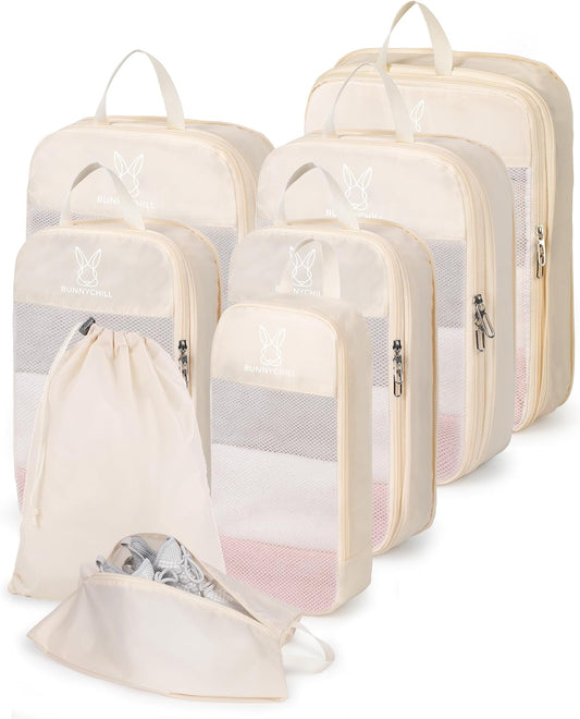 6/8 Set Space Saving Compression Packing Cubes Lightweight Packing Cube