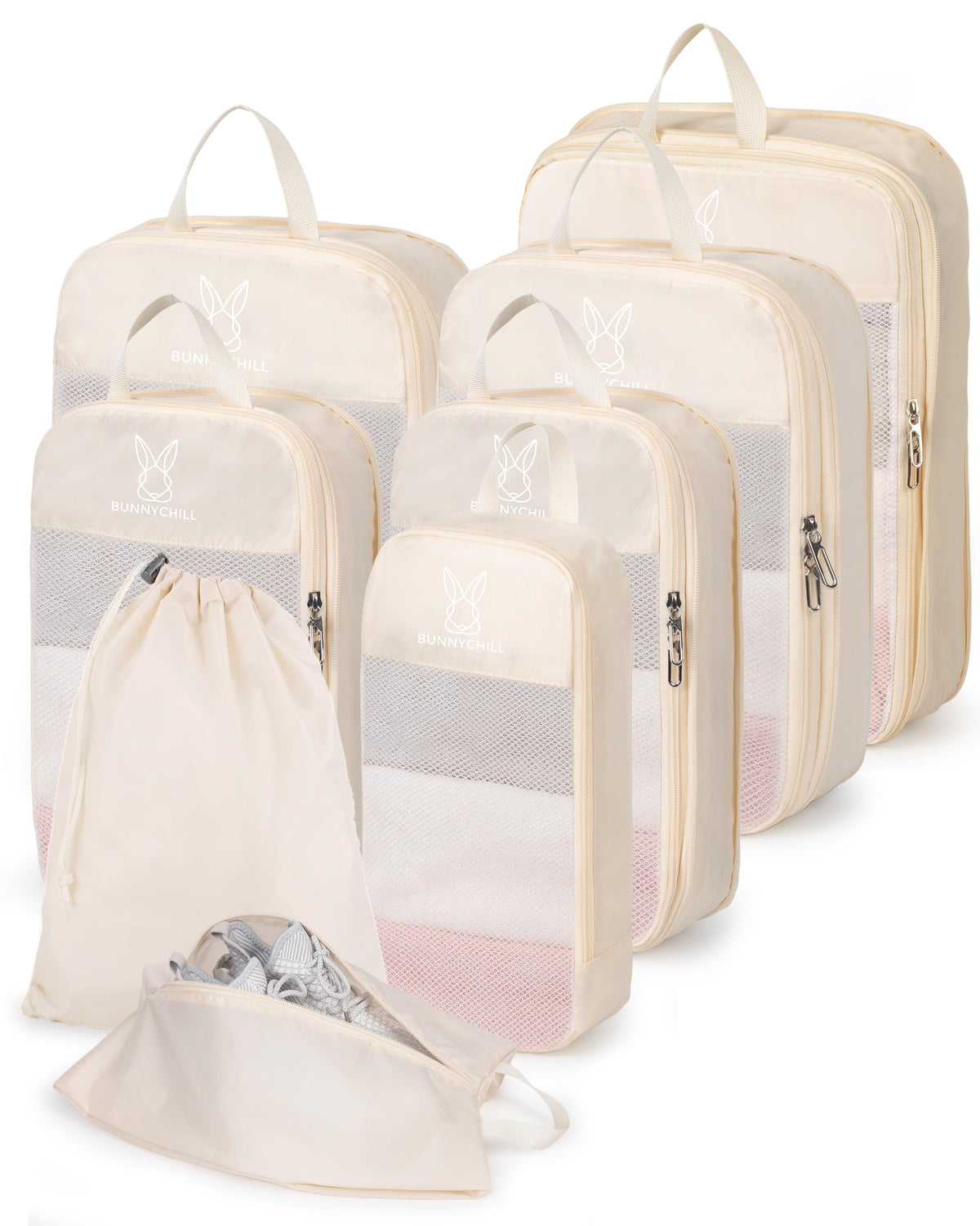 6/8 Set Space Saving Compression Packing Cubes Lightweight Packing Cube