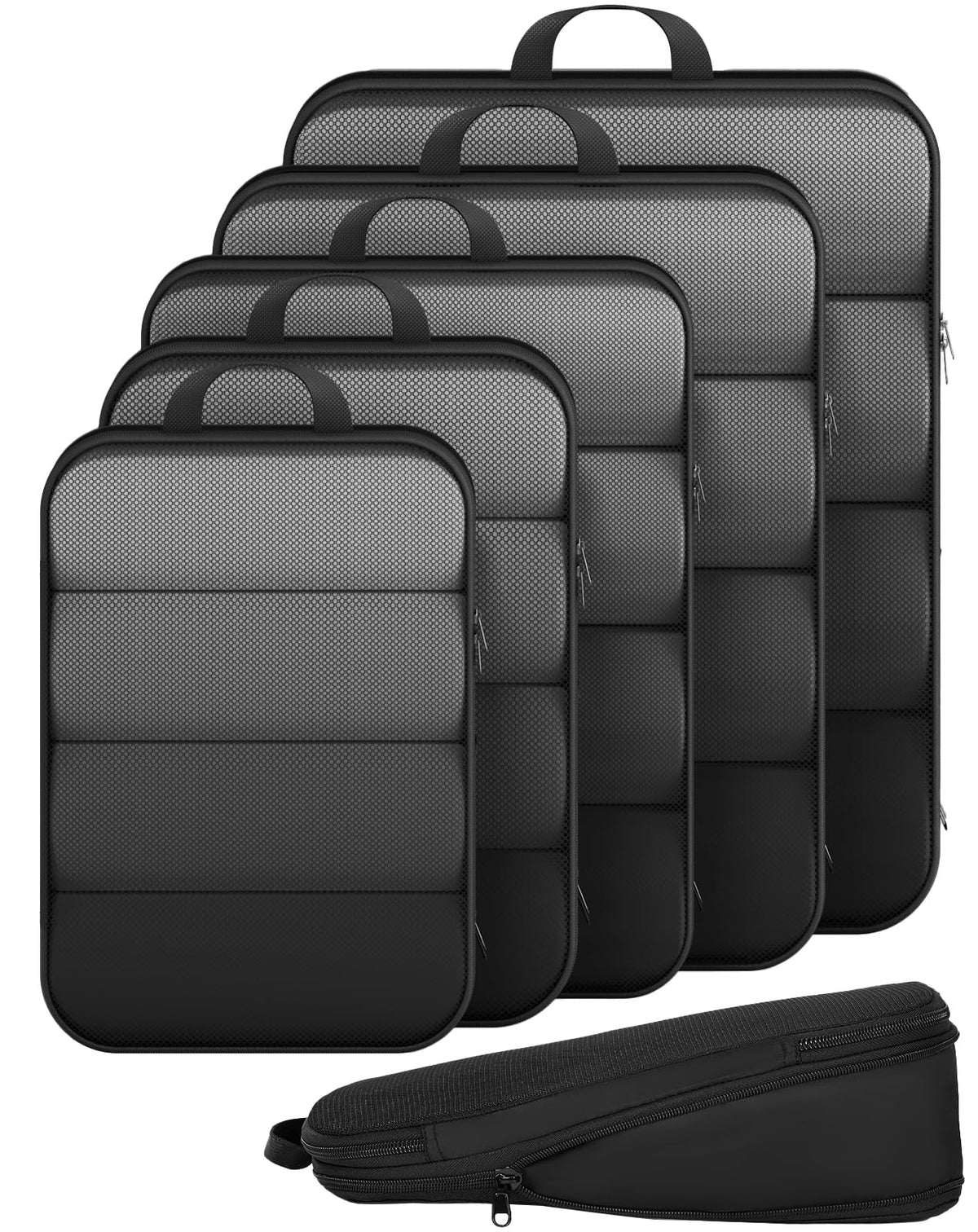 Veken 9/11 Set Compression Packing Cubes for Cruise Travel Essentials,Compressible Expandable Luggage Suitcase Organizer Bags for Clothing,Space Saver Bags with Over 1000 pcs of Mesh Holes(Beige)