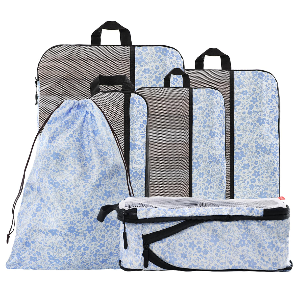 U+U 10 Set Compression Packing Cubes, Travel Organizers (Polka Dot)